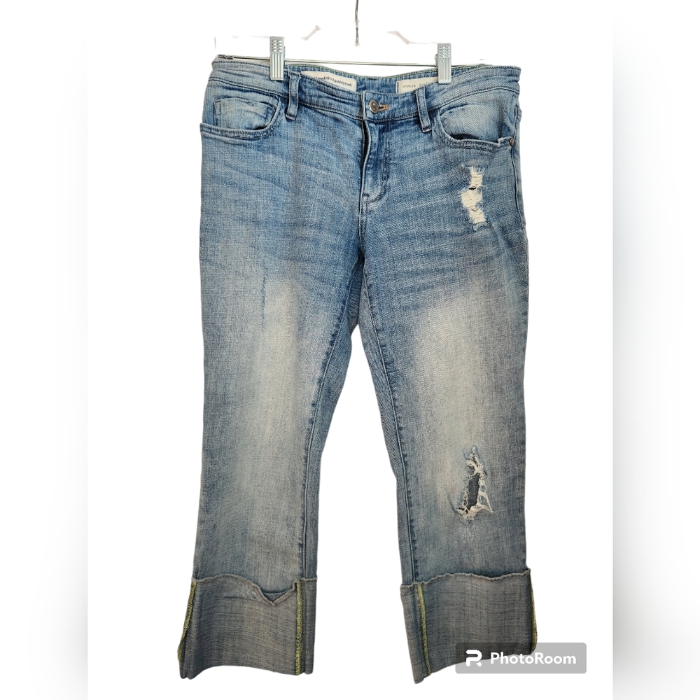 Pilcro & The Letterpress Anthropologie Hyphen Lightwash Denim Jeans Size 27P